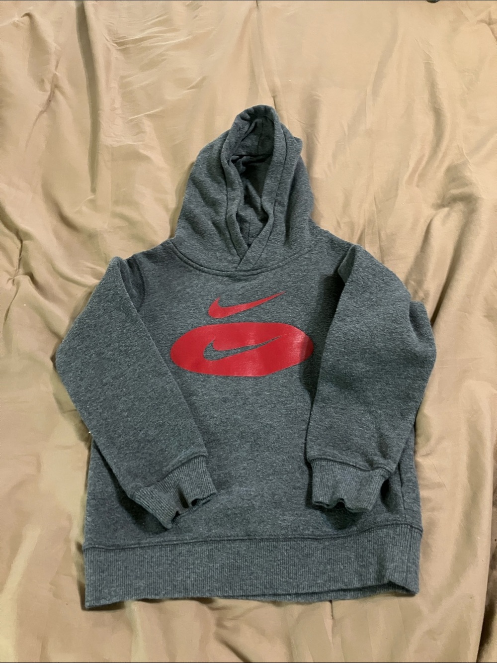 Gray and red Nike hoodie